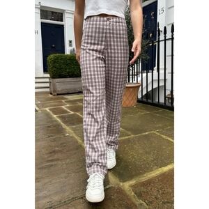 Brandy Melville Brown Tilden Straight Leg High Rise Academia Pants